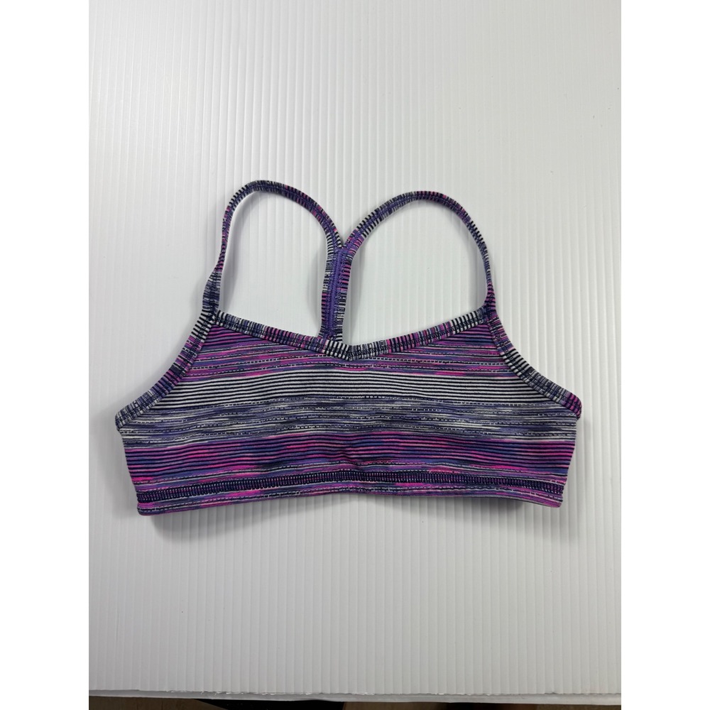 Ivivva Activewear Sports Bra Striped Purple Racerback Kids Size 10